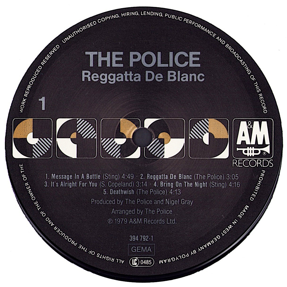The Police ‎- Reggatta De Blanc Vinyl LP