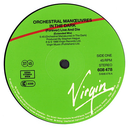 Orchestral Manœuvres In The Dark - Forever Live And Die Extended Remix Vinyl 12"