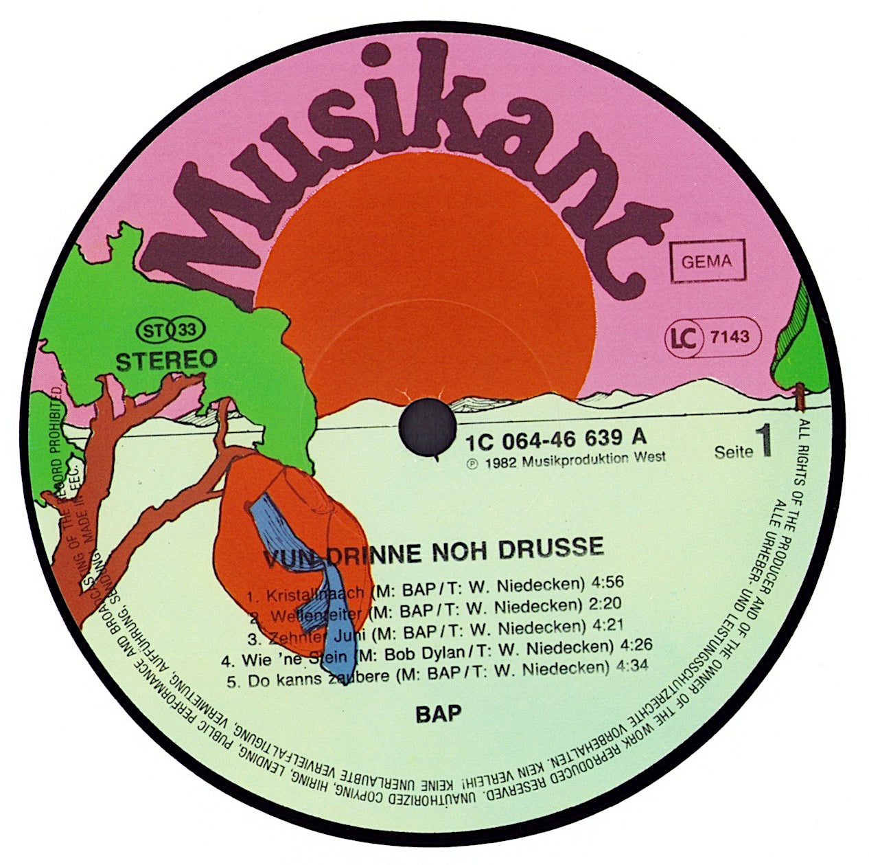 BAP ‎- Vun Drinne Noh Drusse Vinyl LP
