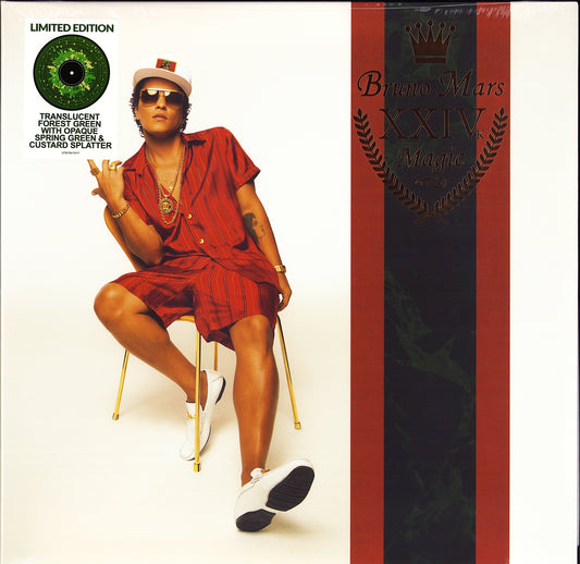 Bruno Mars - 24K Magic Translucent Forest Green with Opaque Spring Green and Custard Splatter Coloured Vinyl LP