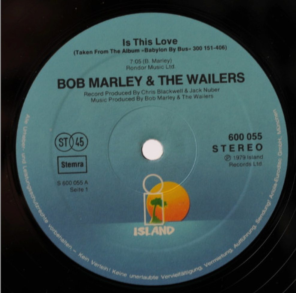 Bob Marley & The Wailers ‎- Is This Love Vinyl 12"